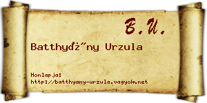 Batthyány Urzula névjegykártya